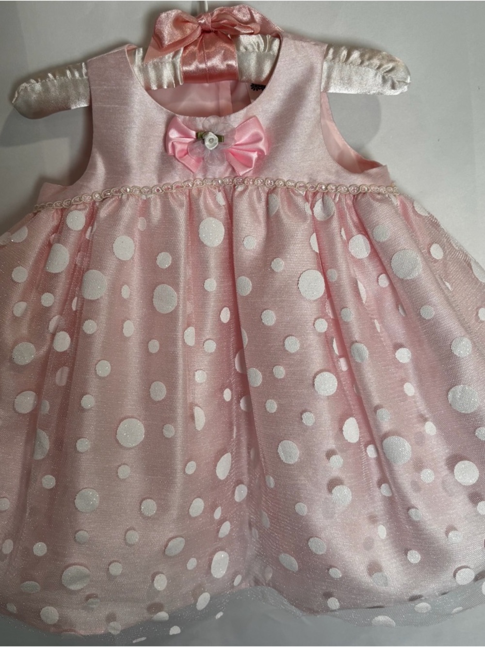 Cherokee Pink and White Decorative Infant Dress